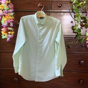 🌻3 for $15🌻 boys L 14/16 button down green dress shirt